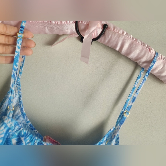 Lilly Pulitzer Jayden Mini Dress women small 100% Linen Blue/White Coastal beach - Picture 8 of 14